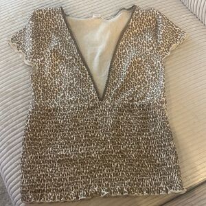 Urban Outfitters Leopard Print V-Neck Women's Top